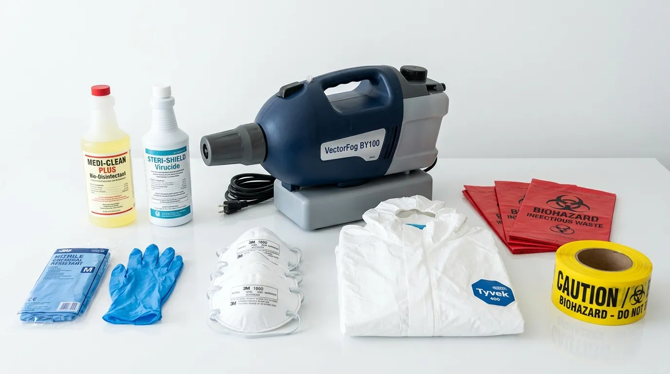 Professional biohazard remediation crew working in Oyster Bay