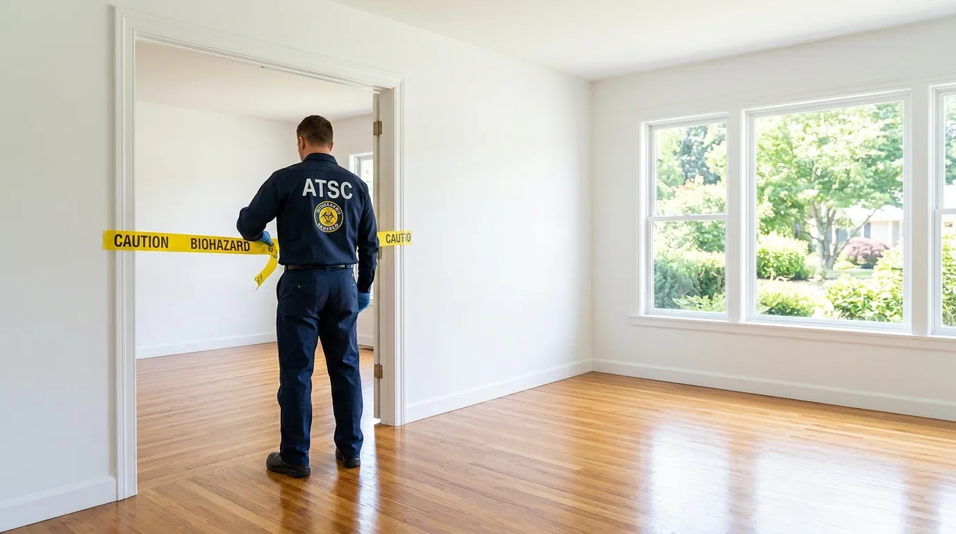 Certified biohazard cleanup crew performing Decomposition Cleanup in Oyster Bay